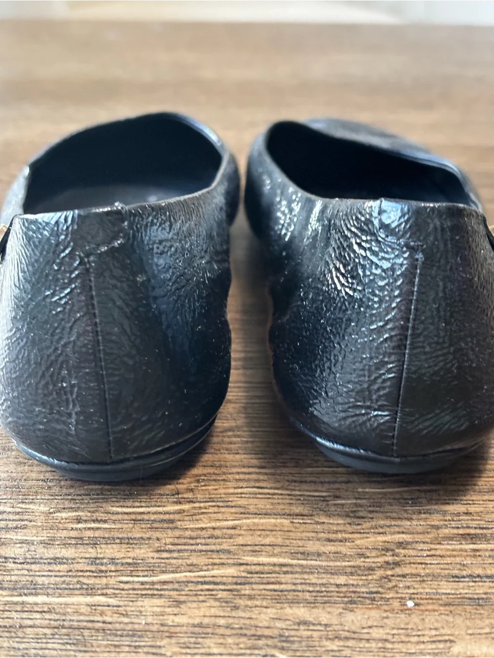 Tory Burch Black Patent Leather Round-Toe Ballet Flats